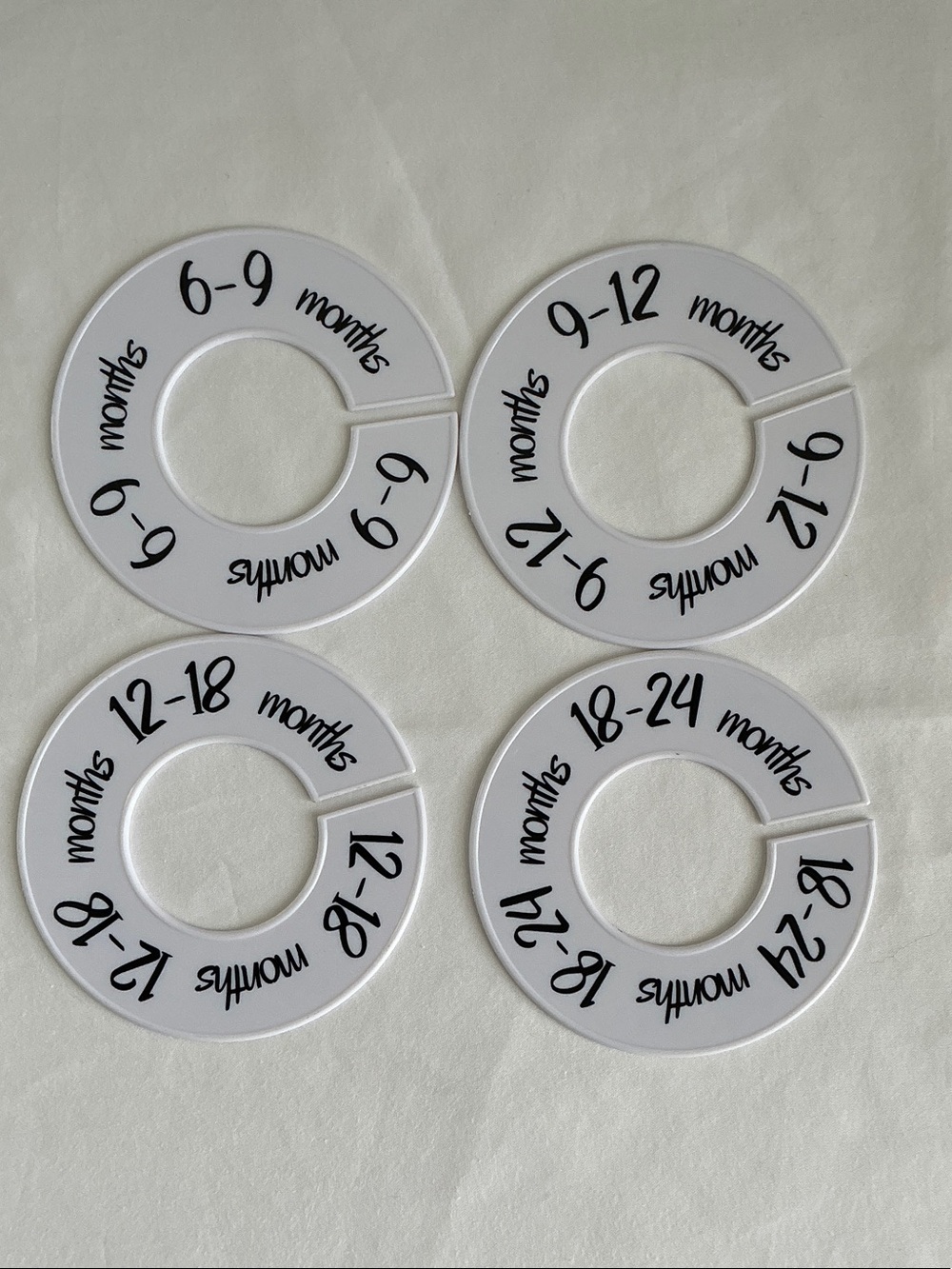 Baby Closet Divider Set - White Monthly Size Markers